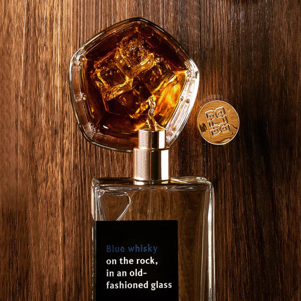 Proad - Blue Whisky on the rock, in an old-fashioned glass