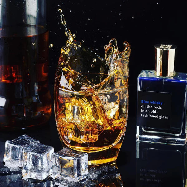 Proad - Blue Whisky on the rock, in an old-fashioned glass