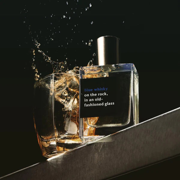 Proad - Blue Whisky on the rock, in an old-fashioned glass
